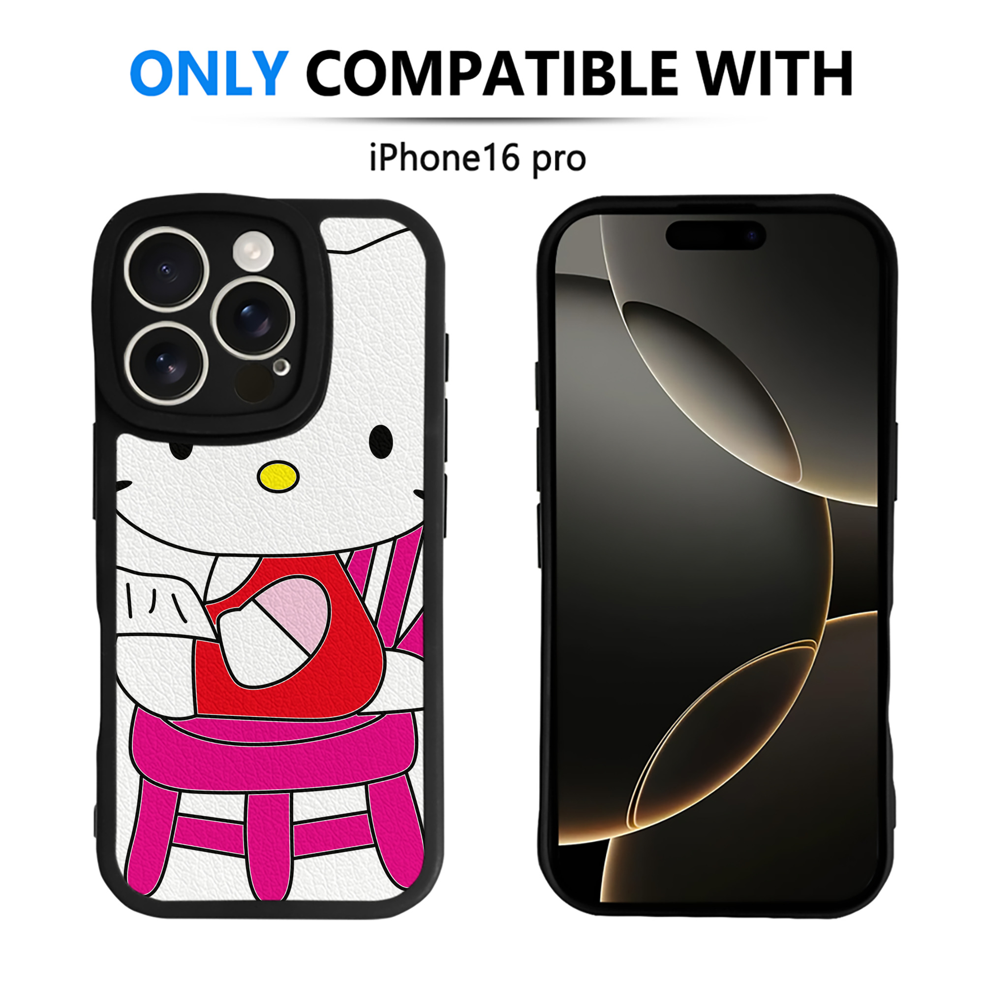 （画像用） Hello Kitty ハローキティ 【iPhone 16シリーズ対応】シリコンスマホケース（レザー調） 材質：シリコン